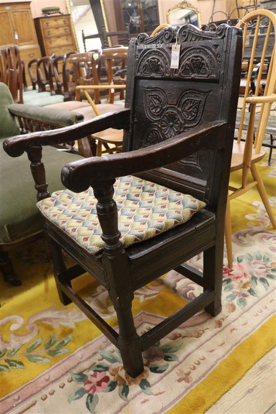 An oak wainscot chair